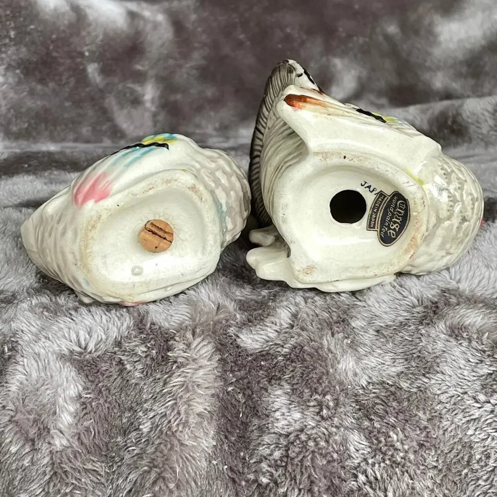 Vintage Turkey Salt & Pepper Shakers Thanksgiving Hand Painted Japan Chase READ